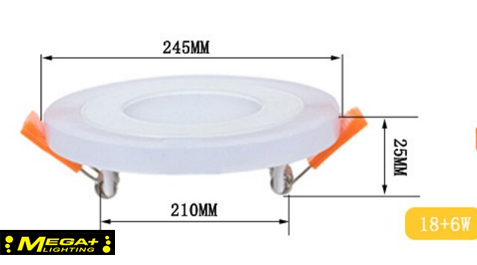 Blue+White Round LED Panel Downlight 6W 9W 16W 24W Double LED Panel Lights.