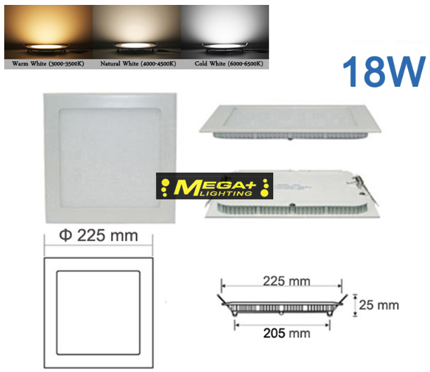 3W 6W 9W 12W 18W 24W LED downlight Square led panel light