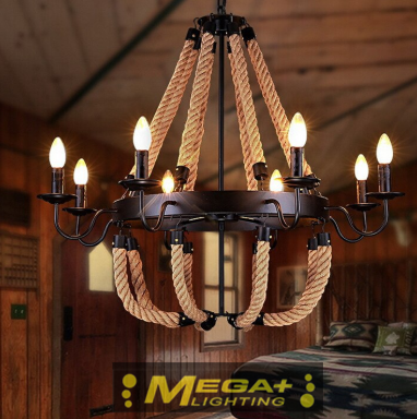 Black Color rope Pendant chandelier Fixtures