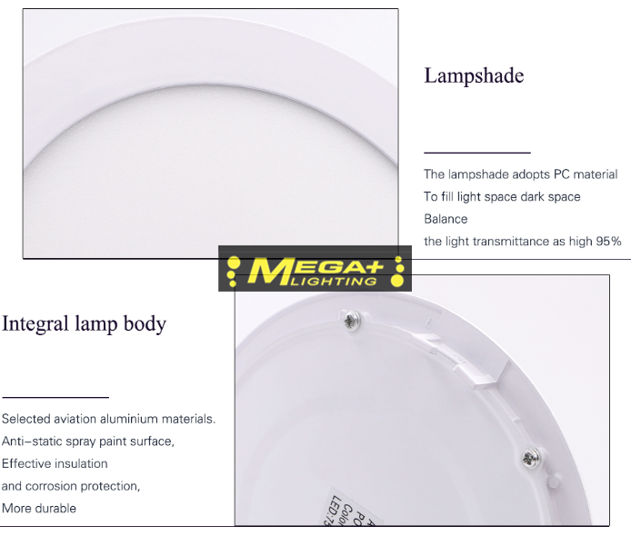 3W 6W 9W 12W 18W 24W  round led panel light