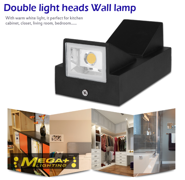 6W Up and Down LED Wall Light Double Head Wall Lamp