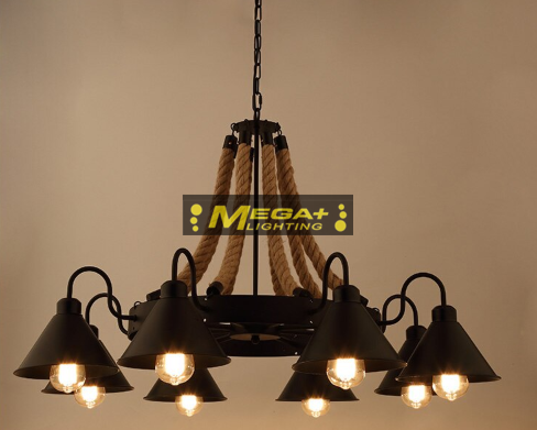 Black Painted Hemp Rope Pendant Light for Bar Cafe Dining RoomBlack Painted Hemp Rope Pendant Light for Bar Cafe Dining Roomv