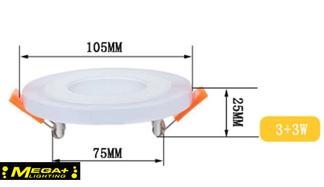 Blue+White Round LED Panel Downlight 6W 9W 16W 24W Double LED Panel Lights.