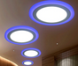 Blue+White Round LED Panel Downlight 6W 9W 16W 24W Double LED Panel Lights.