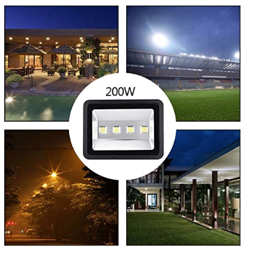 200W Super Bright Waterproof IP65 Floodlight Cool WhiteLED Backyard Lights.