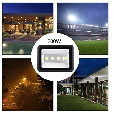 200W Super Bright Waterproof IP65 Floodlight Cool White MEGA LIGHTING