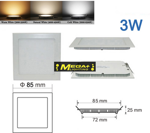 3W 6W 9W 12W 18W 24W LED downlight Square led panel light