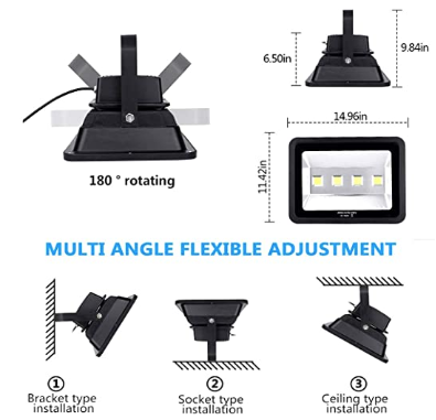 200W Super Bright Waterproof IP65 Floodlight Cool WhiteLED Backyard Lights.