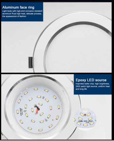 LED Downlight 3W 5W 7W 9W 12W 15W Round Recessed Lamp.