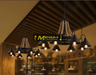 Black Painted Hemp Rope Pendant Light for Bar Cafe Dining Room