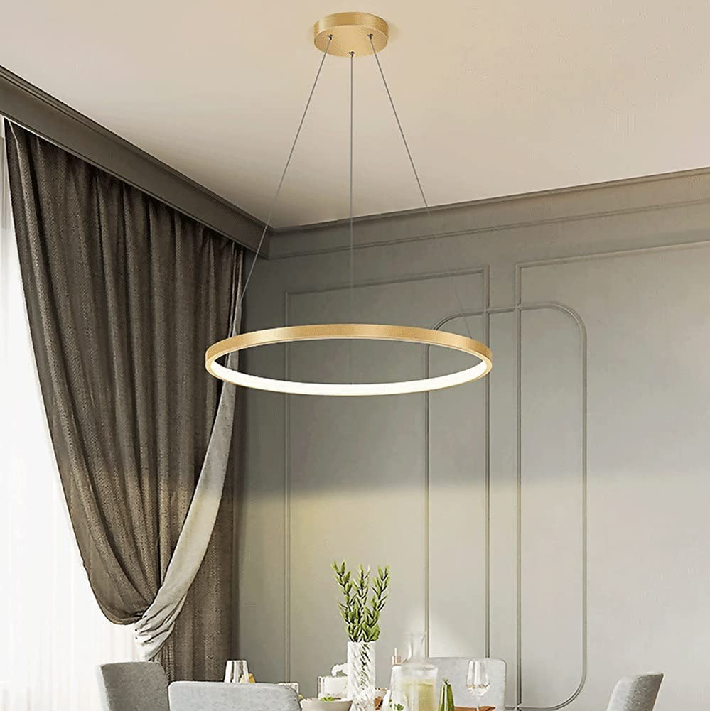 PANNN LED Pendant Light Modern Ring Chandelier Dining Table Pendant ...