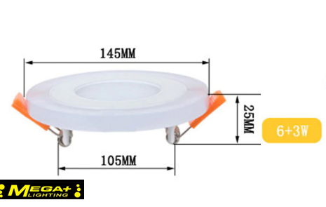 Blue+White Round LED Panel Downlight 6W 9W 16W 24W Double LED Panel Lights.