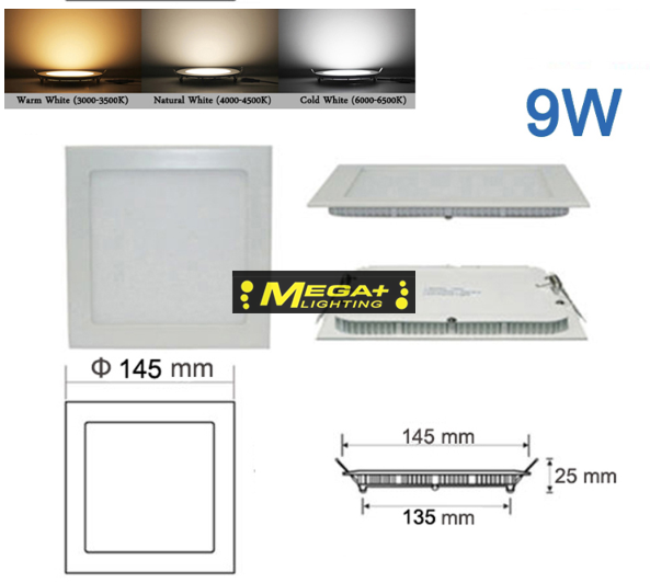 3W 6W 9W 12W 18W 24W LED downlight Square led panel light