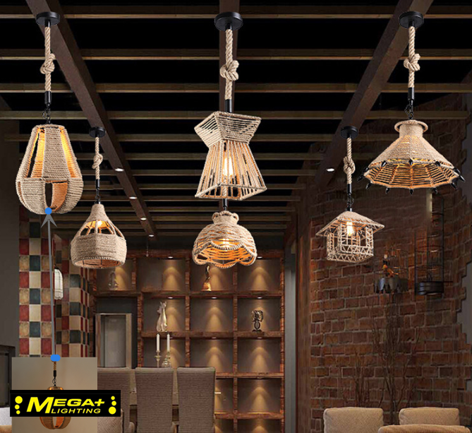 Rope creative store ceiling lamp pendant light