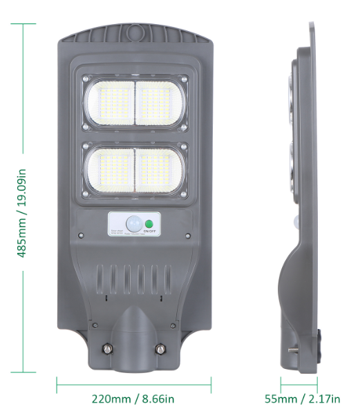 40w 60w 100w Solar Powered Wall Street Lights  with Remote PIR Motion Sensor.