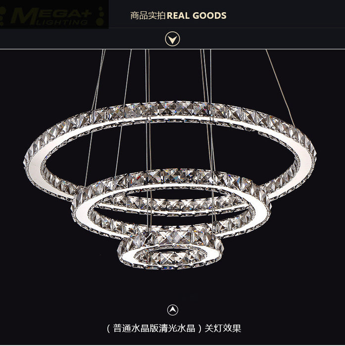 Creative stainless steel ring crystal modern Pendant
