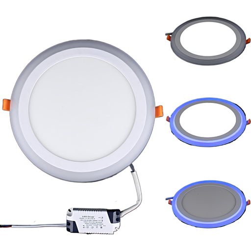 Blue+White Round LED Panel Downlight 6W 9W 16W 24W Double LED Panel Lights