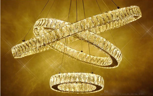 1/2/3 Rings Hanging  Led Crystal Remote Control Lamp