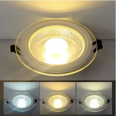 LED Panel Glass Square Downlight  Super Bright round Ceiling Recessed Panel Lights