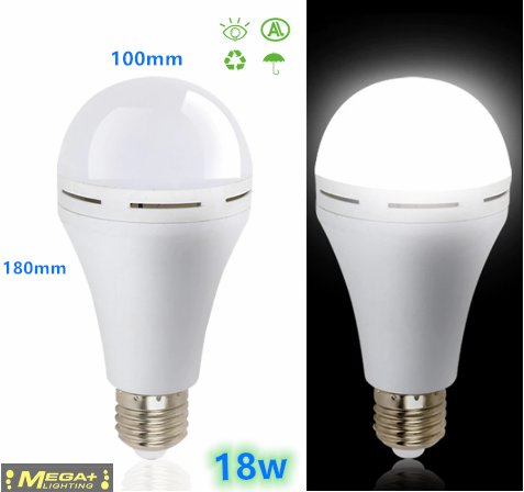 LED Emergency Light Bulb E27 18W LED Lamp Rechargeable